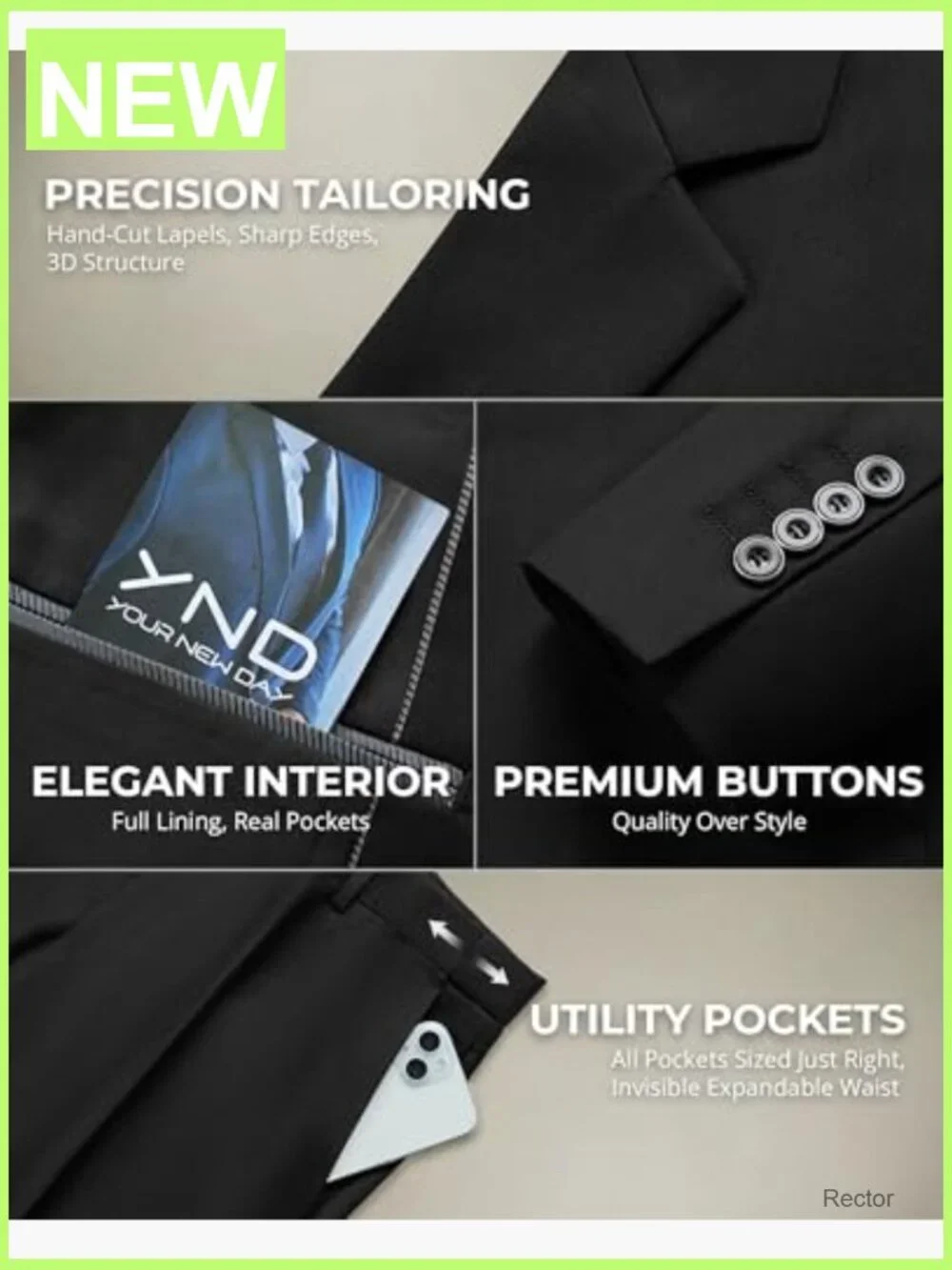 Men's Slim Fit 2-Piece Suit Set with Tie, One Button Jacket & Pants, Formal